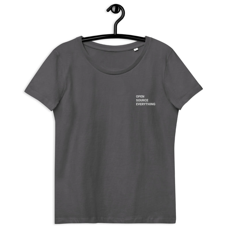 Open Source Everything Embroidered Women's Organic Cotton | Bitcoin T-Shirt