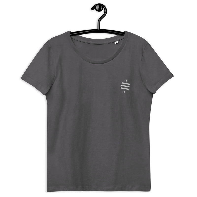 Satsymbol Embroidered Women's Organic Cotton | Bitcoin T-Shirt