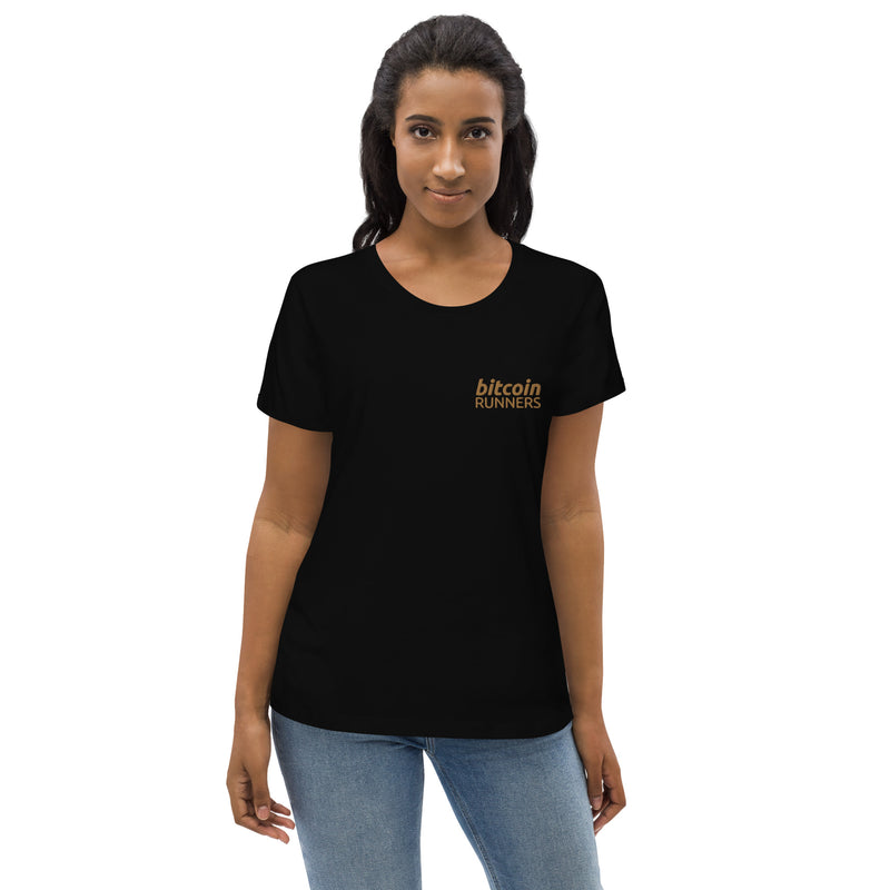 Bitcoin Runners Embroidered Women's Organic Cotton T-Shirt