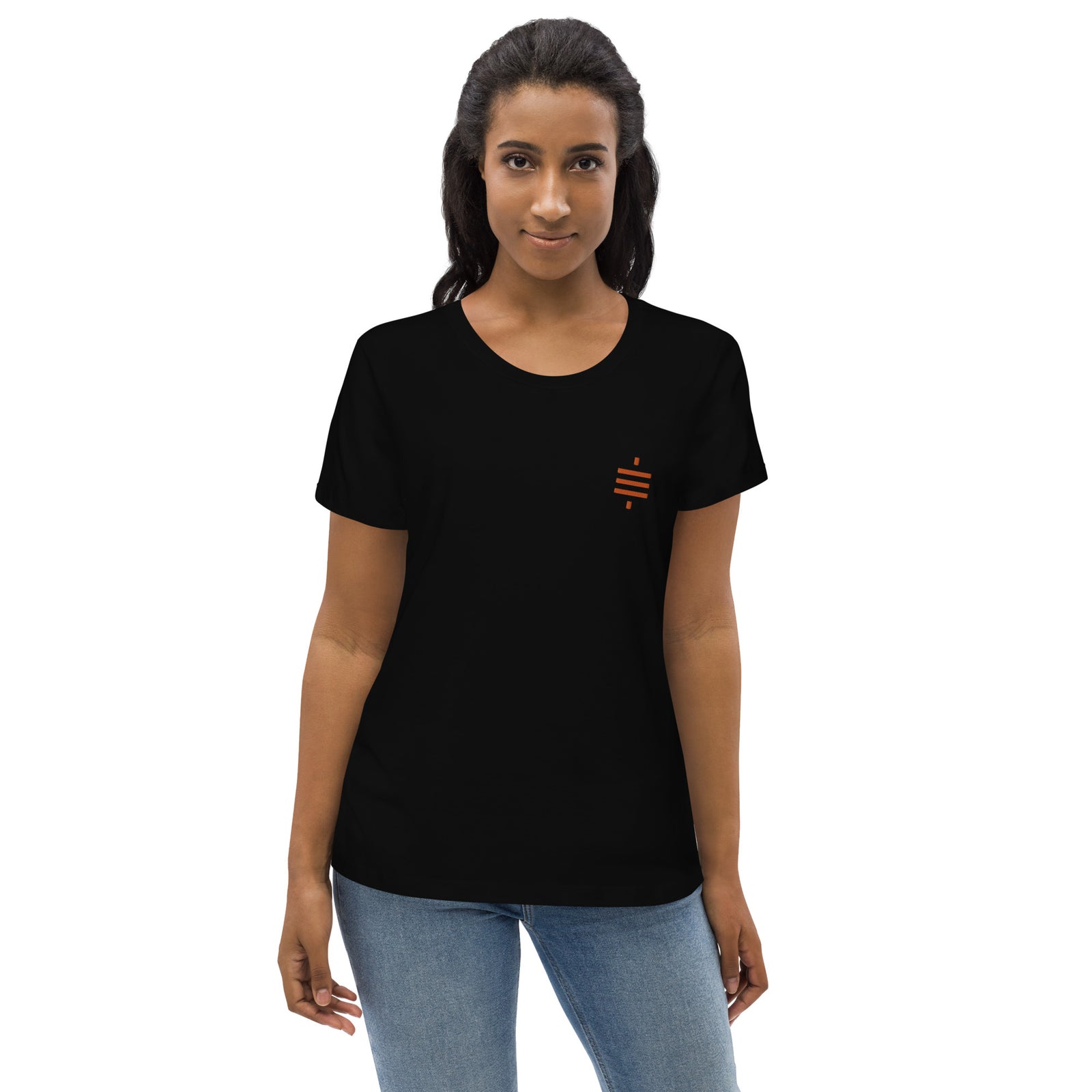 Satsymbol Embroidered Women's Organic Cotton | Bitcoin T-Shirt