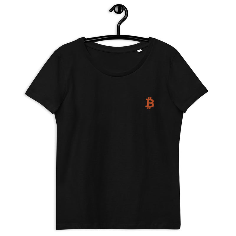 Bitcoin Embroidered Women's Organic Cotton T-Shirt