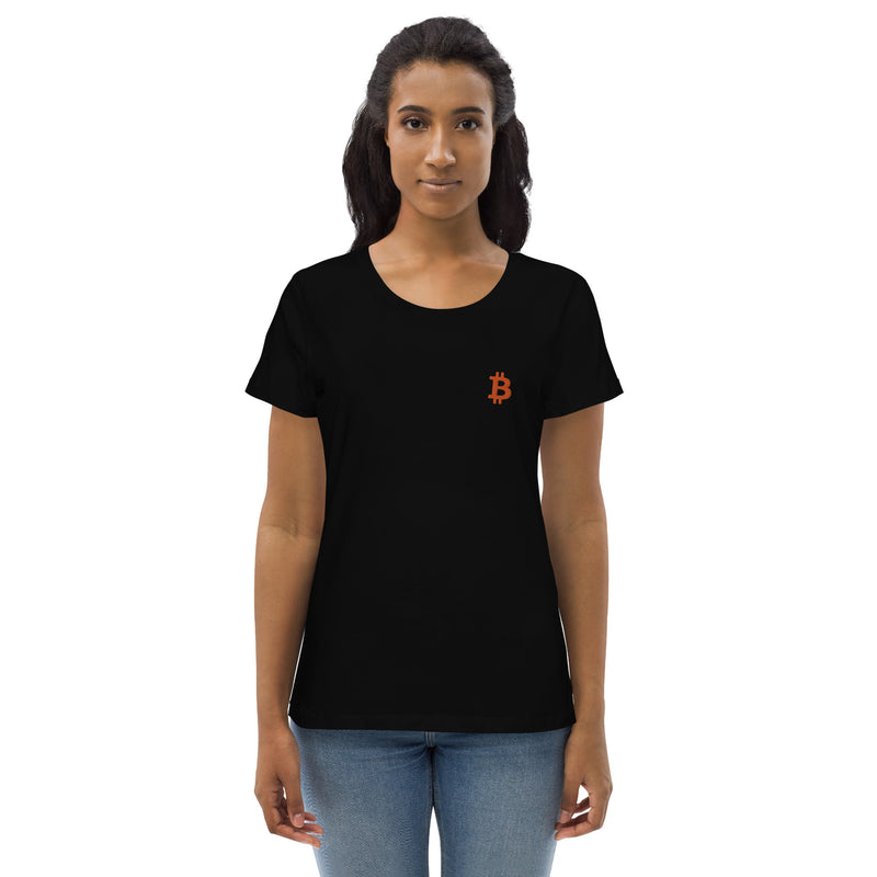 Bitcoin Embroidered Women's Organic Cotton T-Shirt
