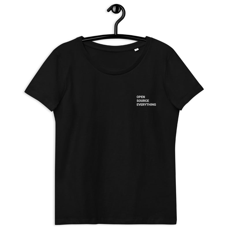 Open Source Everything Embroidered Women's Organic Cotton | Bitcoin T-Shirt