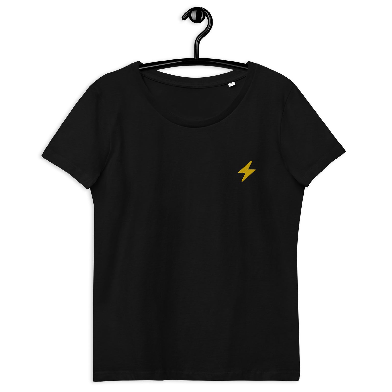 Lightning Embroidered Women's Organic Cotton | Bitcoin T-Shirt