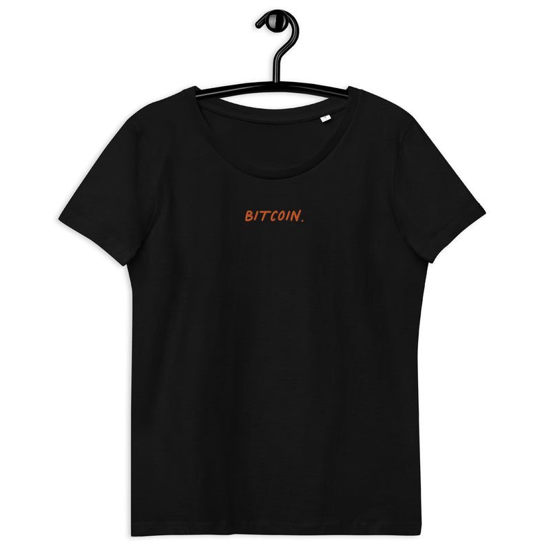 Bitcoin. Embroidered Women's Organic Cotton T-Shirt