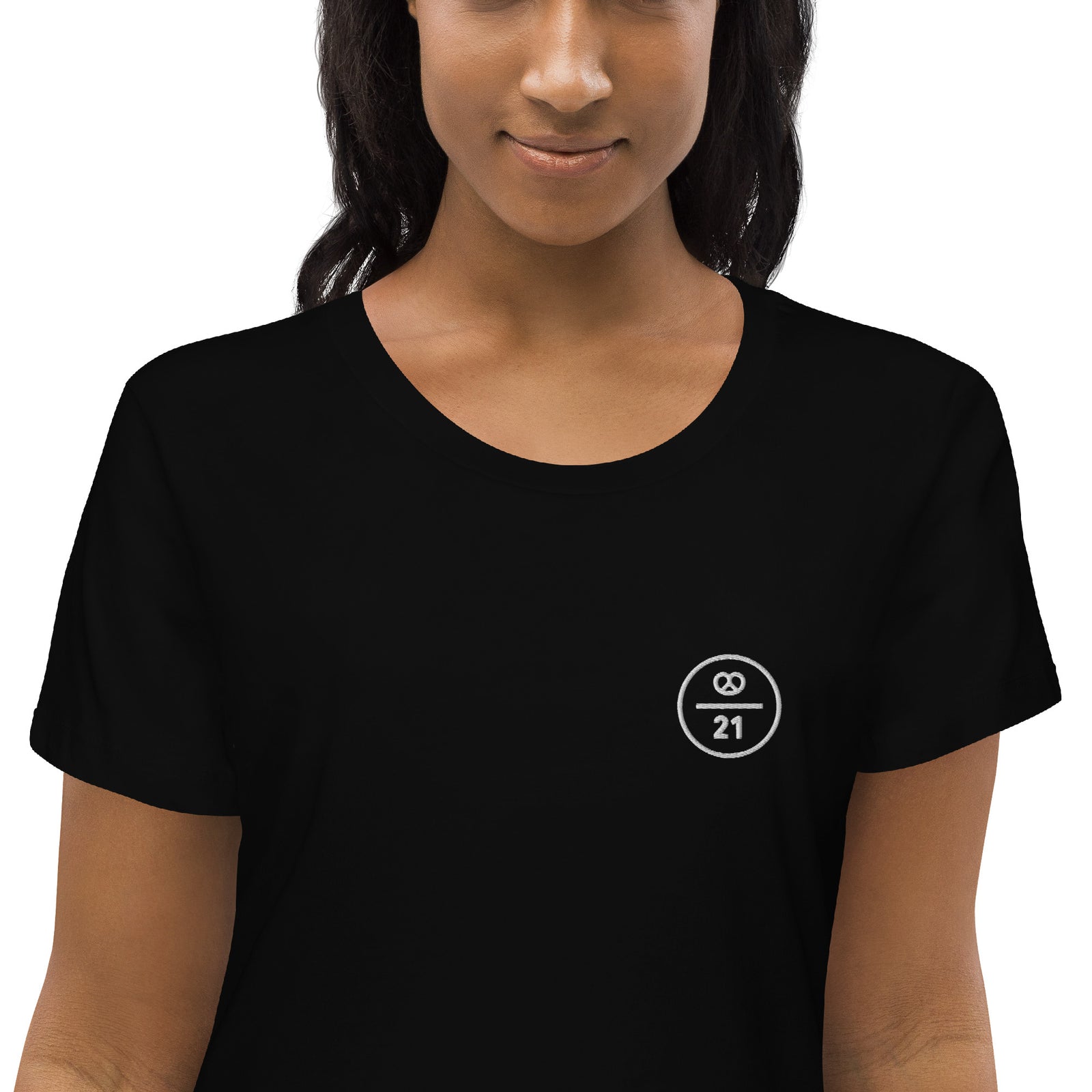 Bitcoin Pretzel Munich Embroidered Women's Organic Cotton T-Shirt