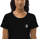 Bitcoin Embroidered Women's Organic Cotton T-Shirt