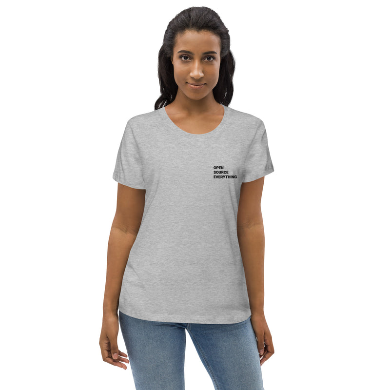 Open Source Everything Embroidered Women's Organic Cotton | Bitcoin T-Shirt