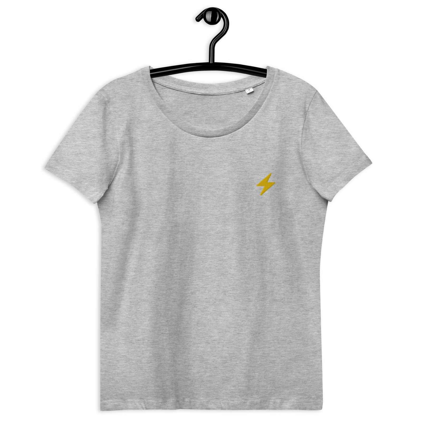 Lightning Embroidered Women's Organic Cotton | Bitcoin T-Shirt