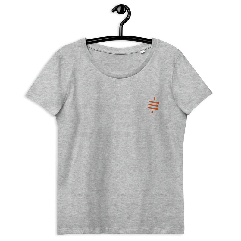 Satsymbol Embroidered Women's Organic Cotton | Bitcoin T-Shirt