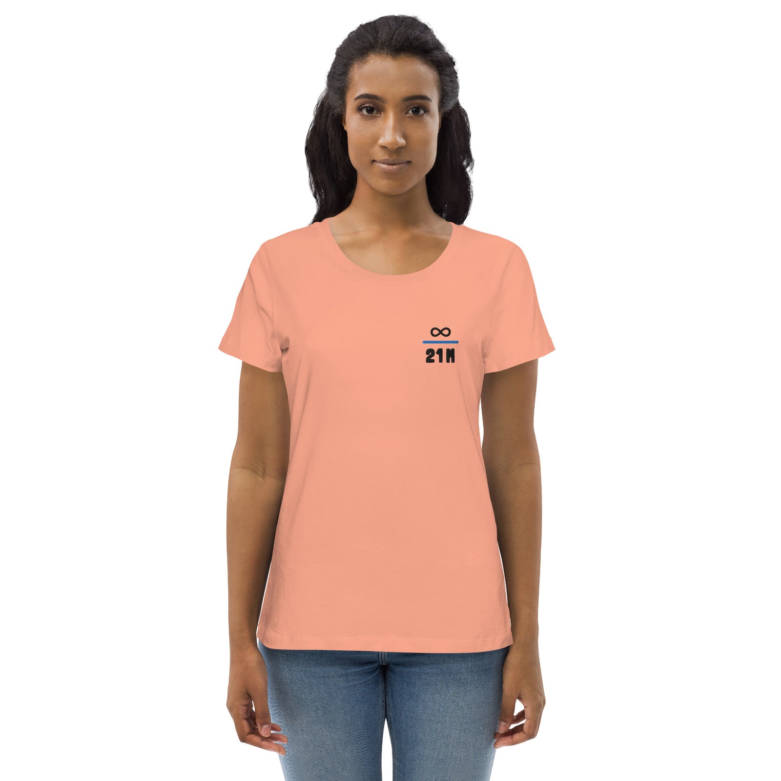 Infinity Divided by 21 Mio Knut Svanholm Embroidered Women's Organic Cotton | Bitcoin T-Shirt