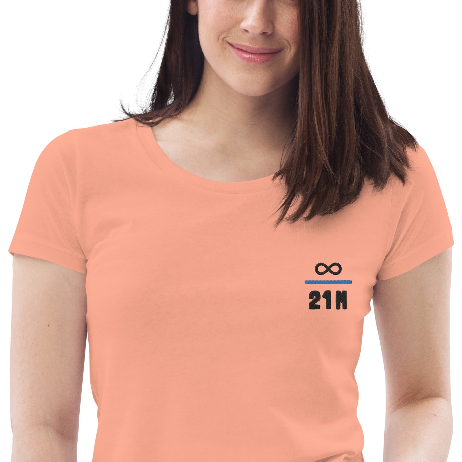 Infinity Divided by 21 Mio Knut Svanholm Embroidered Women's Organic Cotton | Bitcoin T-Shirt