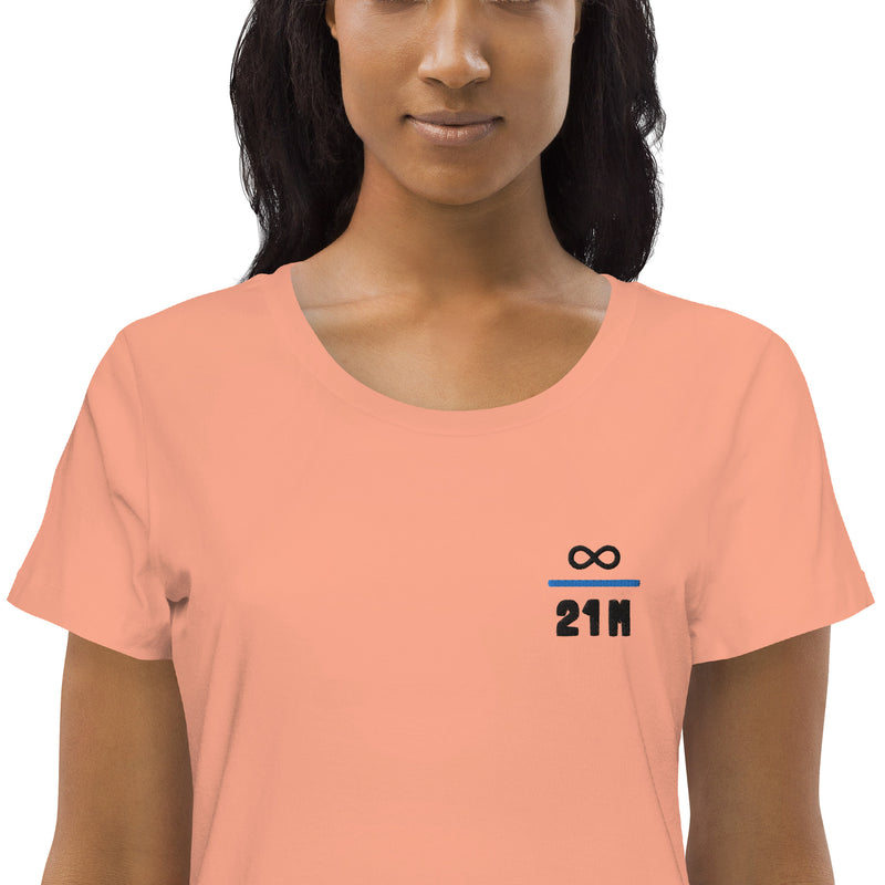 Infinity Divided by 21 Mio Knut Svanholm Embroidered Women's Organic Cotton | Bitcoin T-Shirt