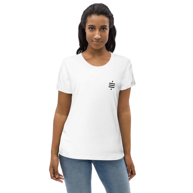 Satsymbol Embroidered Women's Organic Cotton | Bitcoin T-Shirt