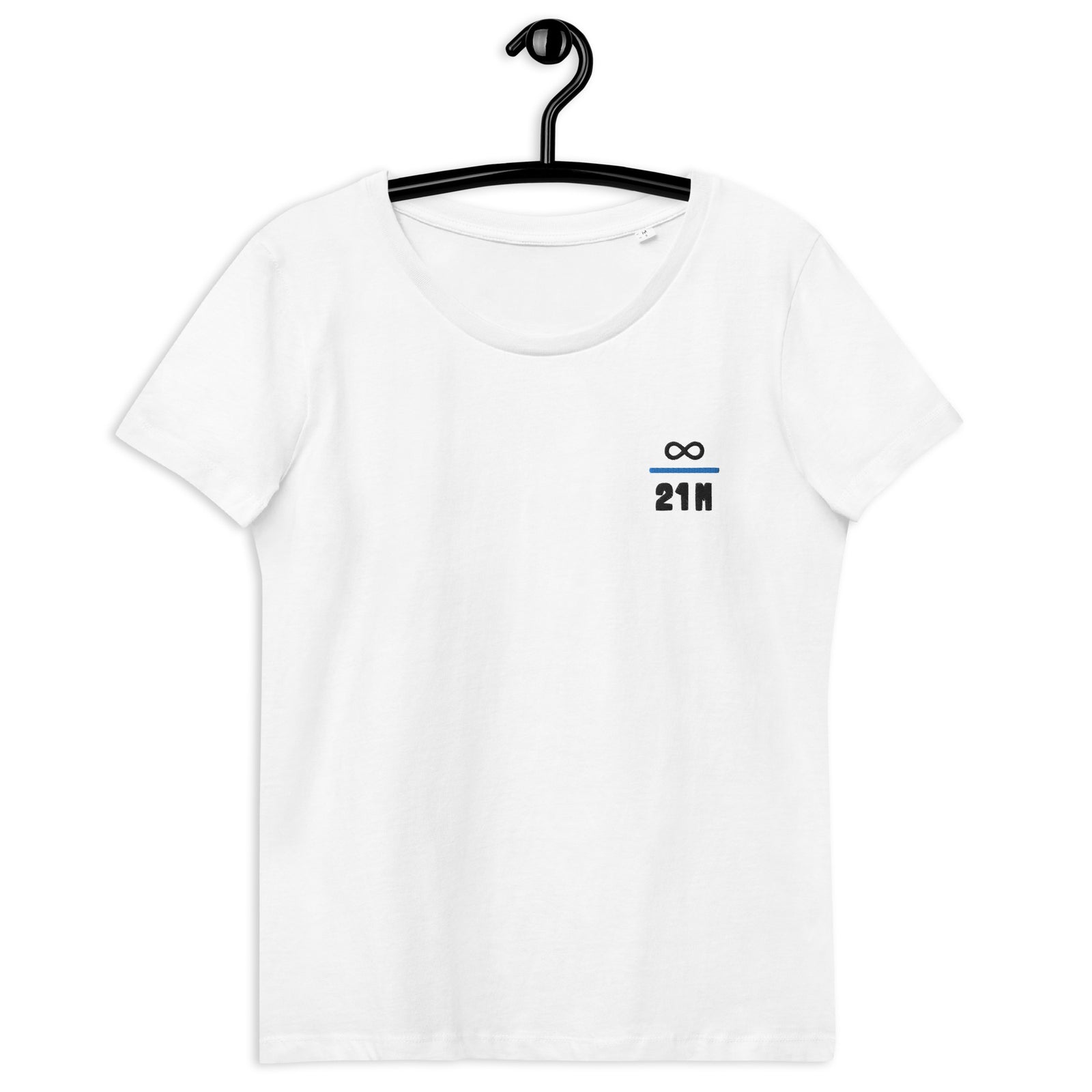 Infinity Divided by 21 Mio Knut Svanholm Embroidered Women's Organic Cotton | Bitcoin T-Shirt