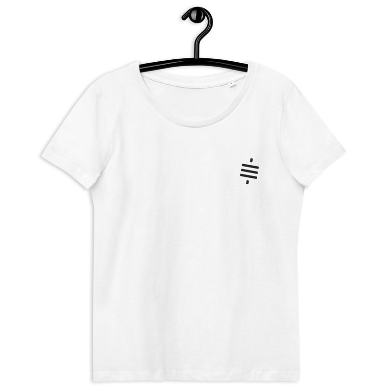 Satsymbol Embroidered Women's Organic Cotton | Bitcoin T-Shirt