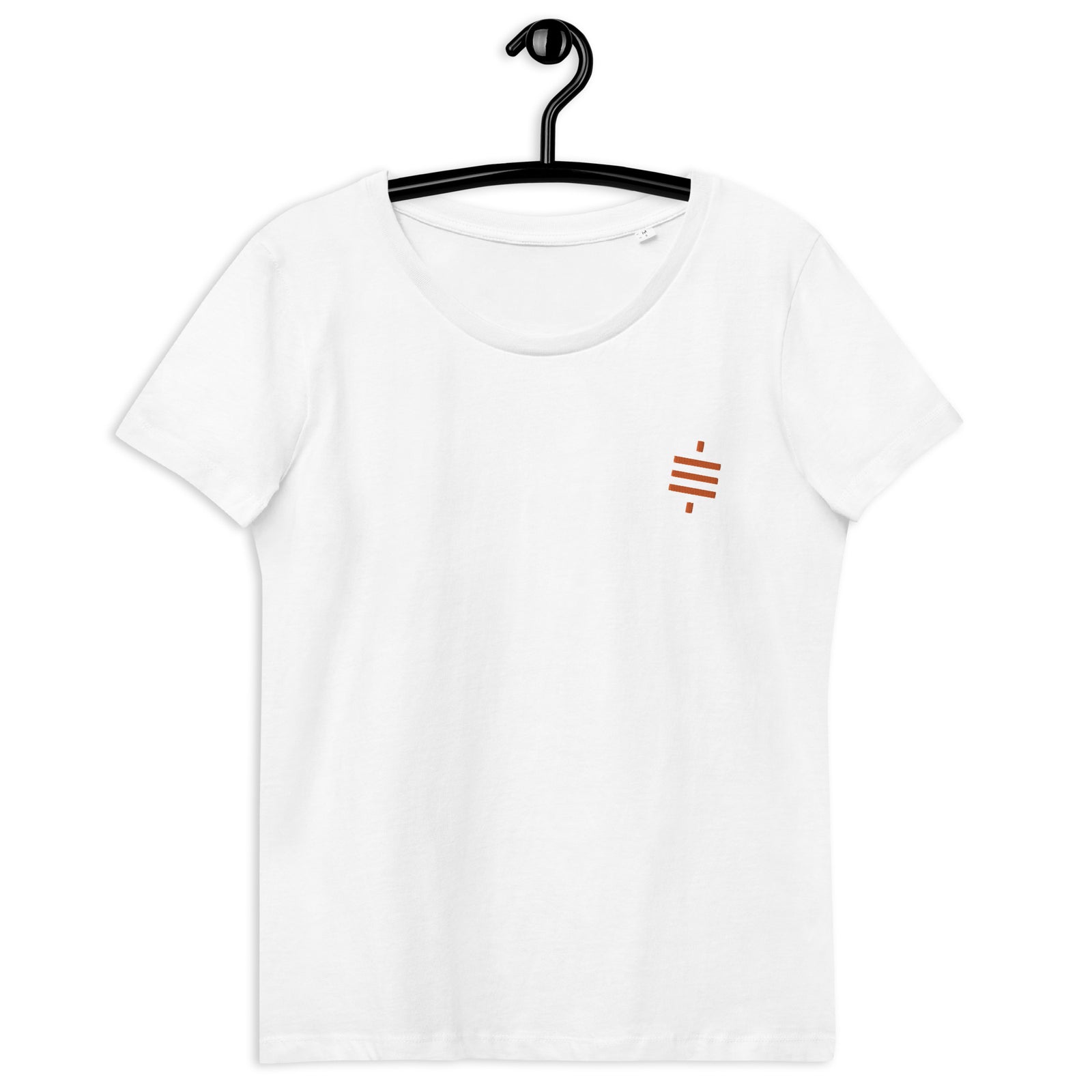 Satsymbol Embroidered Women's Organic Cotton | Bitcoin T-Shirt