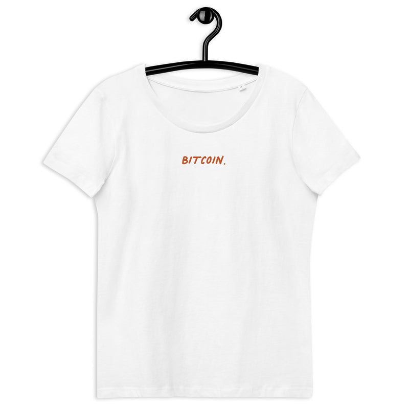 Bitcoin. Embroidered Women's Organic Cotton T-Shirt